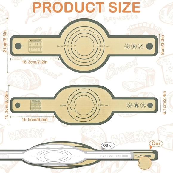 New Silicone bread sling Dutch oven liner , set of 2 pcs - Picture 2 of 7